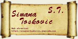 Simana Tošković vizit kartica